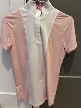 Essex Classics Light Pink & White Polo-Style Riding Shirt
